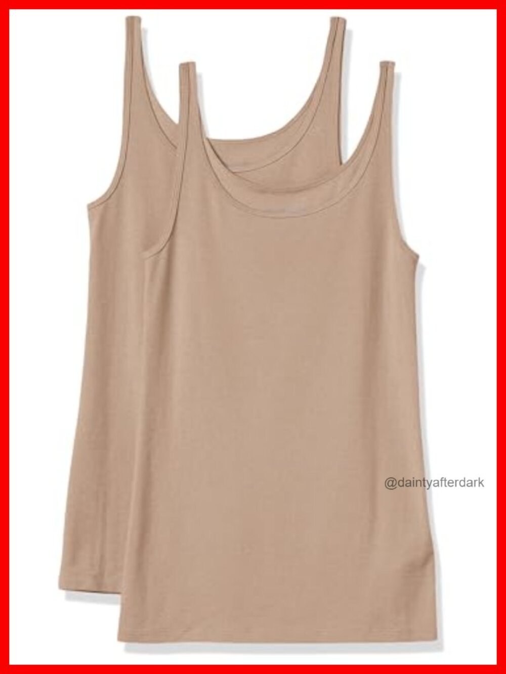 Slim Fit Ribbed Tank Top 2-Pack Scoop Neck Sleeveless